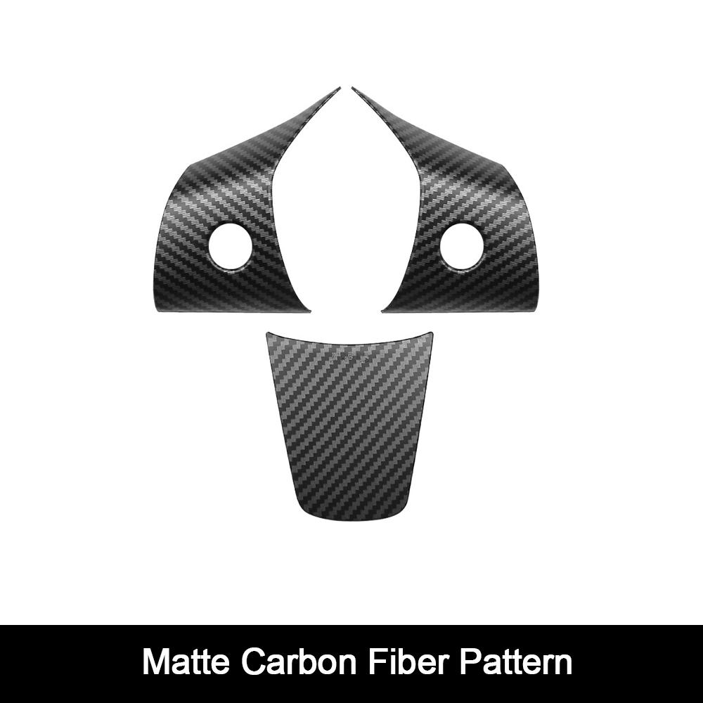 For Tesla Model 3 Model Y Steering Wheel Trim Of ABS Carbon Fiber Matte  For Tesla 2022/2023 Interior Modified Accessorie