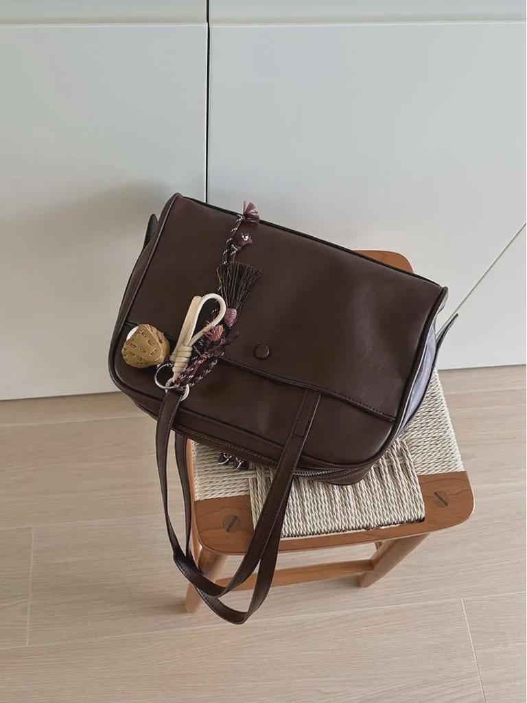 Korean Retro 2025 Women's Commuting Large Capacity Tote Bag