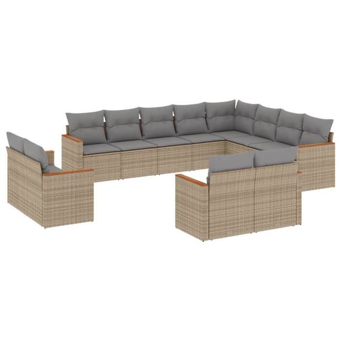 VidaXL Salon de Jardin avec Coussins 12 pcs, Canapés de Terrasse, Ensemble de Meubles de Patio, Mobilier d'Extérieur, 3226514
