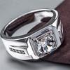 Ring New Men's Ring Men's Domineering Fashion Diamond Ring Simulation Diamond Ring Men's  Platinum Plated Moissanite Ring
