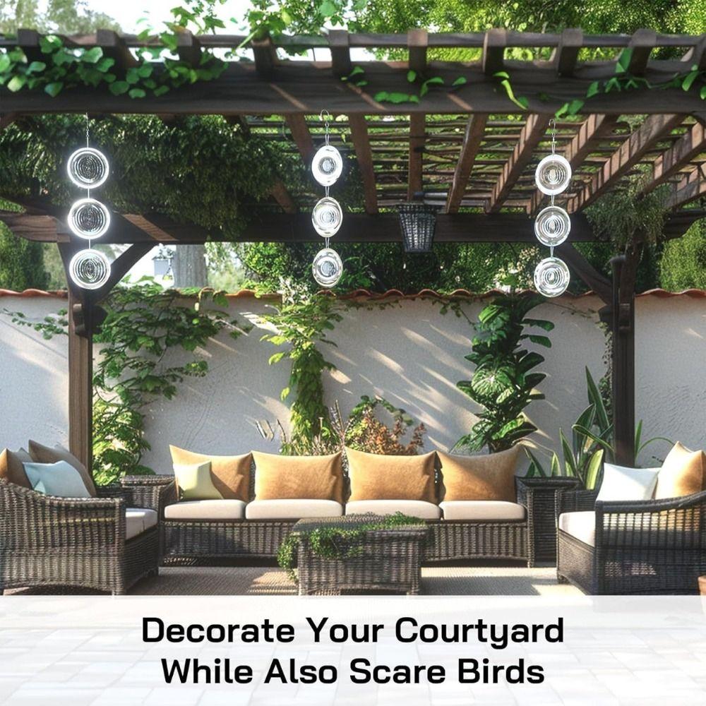 Reflective Metal Bird Repellent Spinner Reflective Wind Spinner Outdoor Decoration