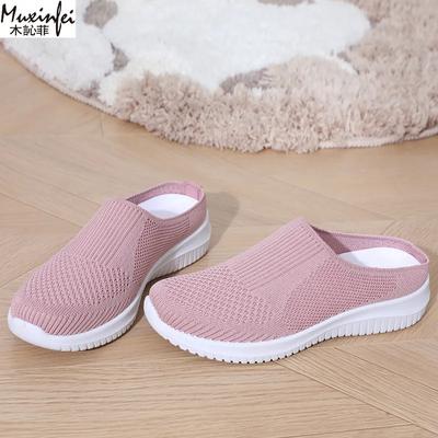 Модная женская летняя обувь больших размеров, повседневные одинарные женские туфли, мягкая подошва, закрытые полушлепанцы, обувь на распродаже с бесплатной доставкой