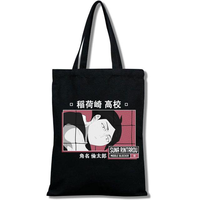 Футболка Haikyu Manga Nishinoya Yuu Oikawa Tooru с мультяшным принтом и графическим принтом, сумки для покупок для девочек, модная повседневная сумка-тоут