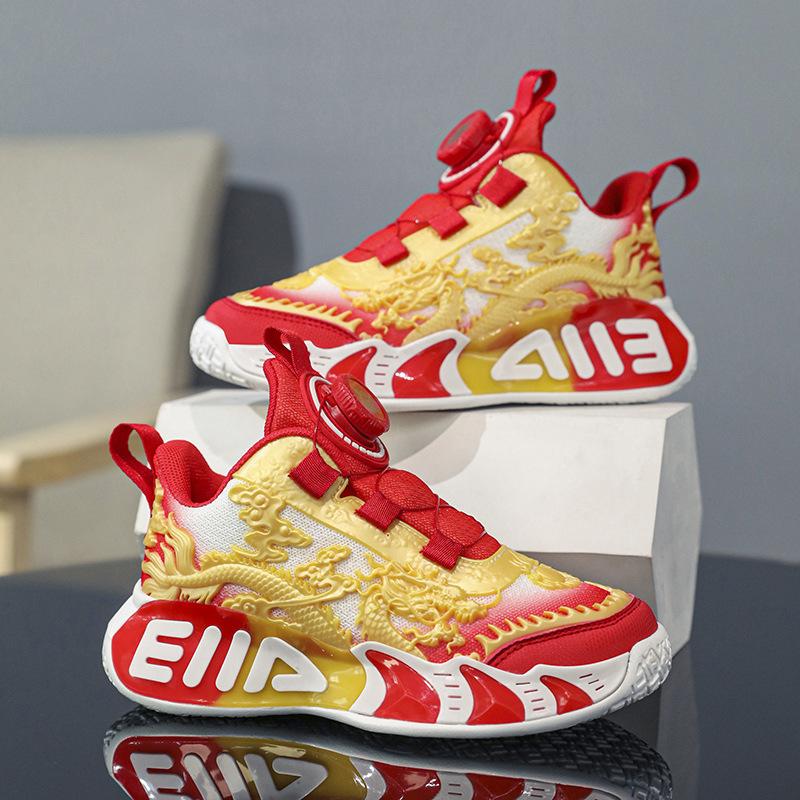 Детские кроссовки Guochao для баскетбола, обувь для мальчиков 2025, новая весна-лето, ограниченная серия 'Год Дракона', спортивная обувь, детский тренд