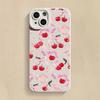 Cute Cherry Bow Silicone Phone Case For iPhone 15 16 Pro 14 Plus 13 Pro Max 12 11 X XS XR 7 8 Plus SE 2020 Shockproof Soft Cover