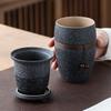 Заварочная чашка с отделением для чая в японском стиле, керамическая крышка, креативное ситечко, портативная бытовая чашка для чая, чашка для воды
