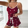 Summer Pajama Set Large Size Vest Shorts Women's Suspenders Soft Casual Cute Printed Women Pajamas Set