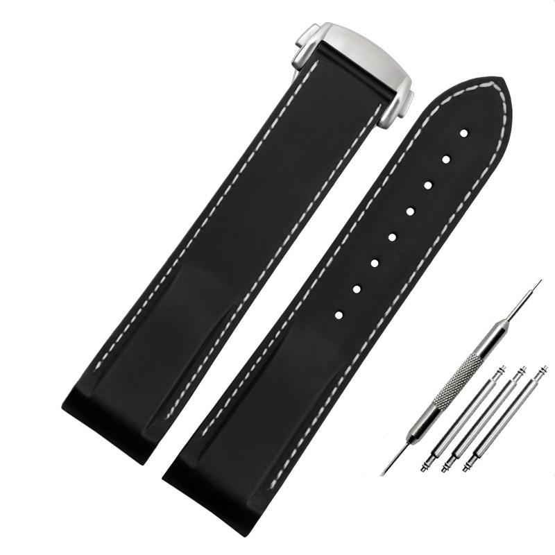 Классический ремешок для часов с резиновым силиконовым интерфейсом Arc 20 мм 22 мм подходит для часов Omega Seamaster GMT Diver 300 Speedmaster Seiko Hamilton