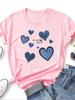 Unisex Cowboy Heart Print TShirt for Valentines Day Gifts Fashion Crew Neck Short Sleeve TShirt Casual Unisexs Clothing