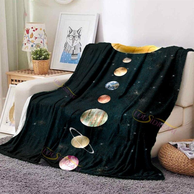 Фланелевое одеяло с тематикой космического пространства Галактики, одеяло с солнечной системой, одеяло для космического пространства, дизайн для дивана-кровати, декор комнаты, подарок