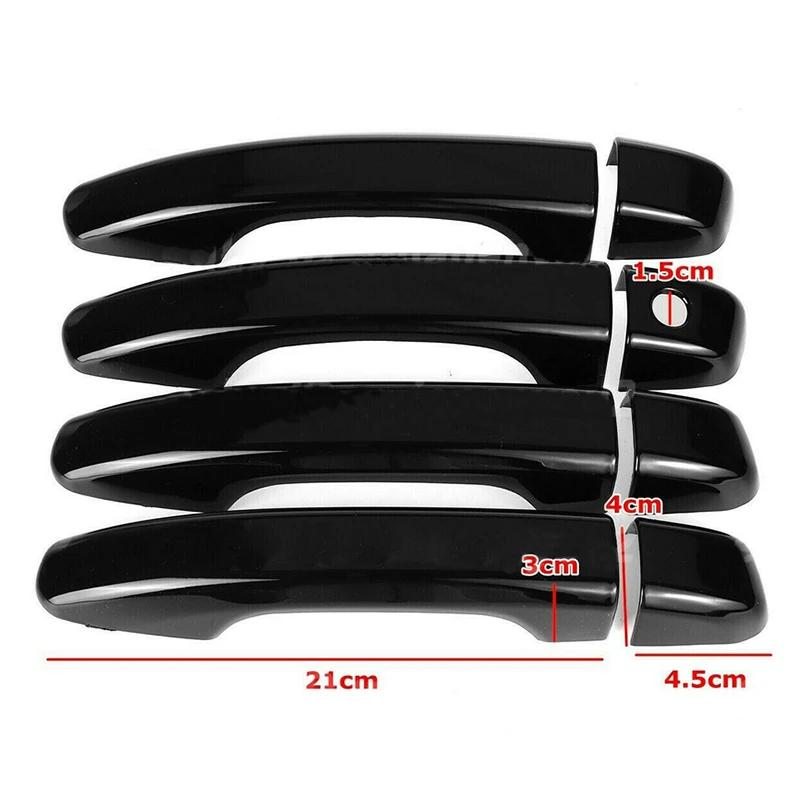 8 шт. накладки на ручки боковых дверей автомобиля отделка авто внешний глянцевый черный декор наклейки стиль для Honda Accord 2018 2019 2020 2021
