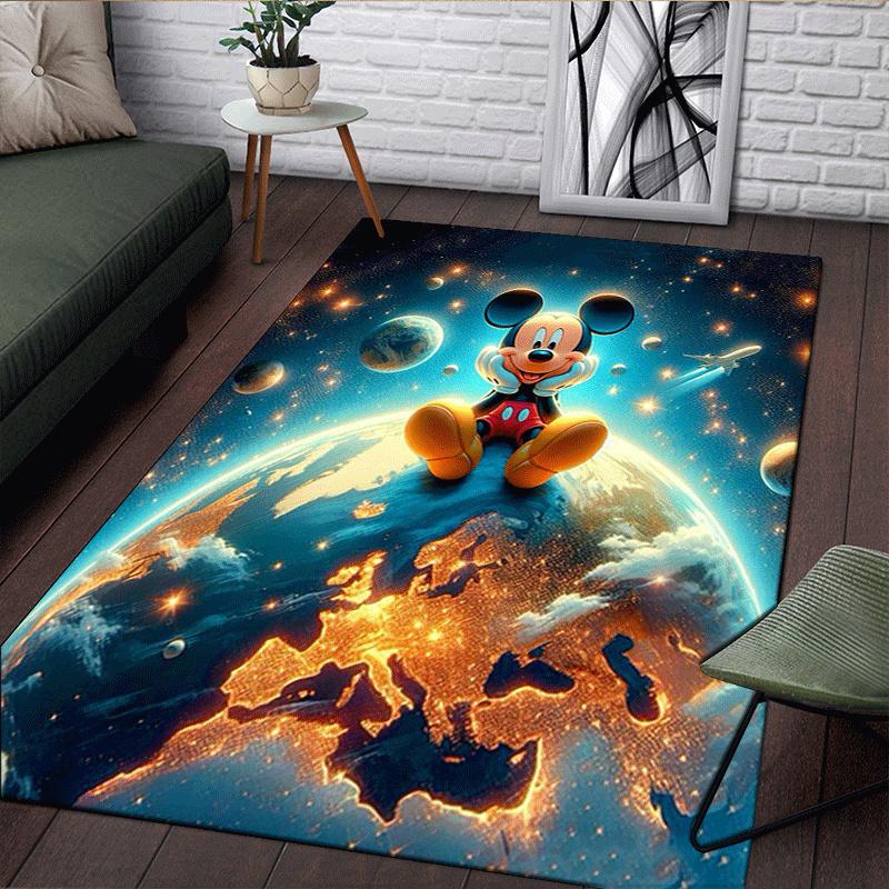 1pc Mickey Pattern Area Rug Soft Flannel Floor Mat for Living Room,Office,Bedroom and Carpet