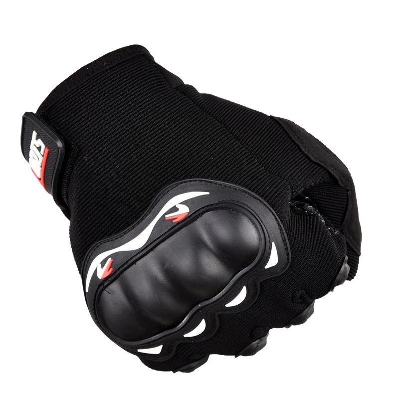 Motorcycle Gloves with Knuckle Protection & Touchscreen Capability - Black