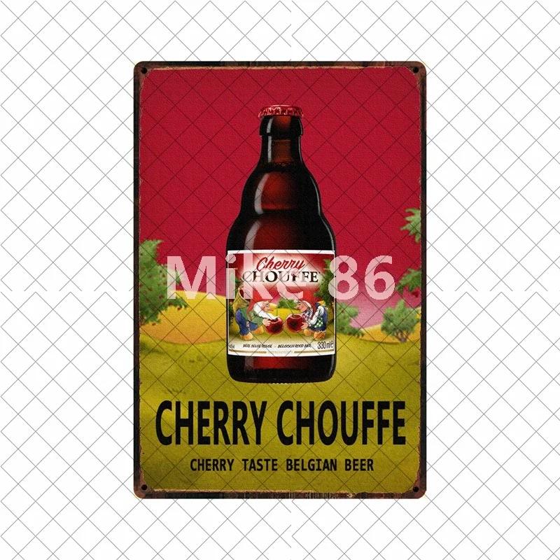 [ Mike86 ] Бельгийское пиво La Mc Cherry Chouffe Bok Soleil Металлическая жестяная табличка Настенный плакат Жестяная картина Украшение для паба S-02 20*30 СМ