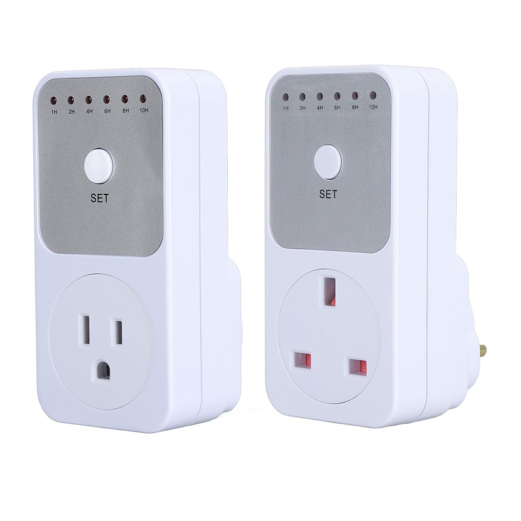 Countdown Timer Socket 1 2 4 6 8 10 Hour Options Auto Shut Off Outlet Countdown Timer for Lamps Fans