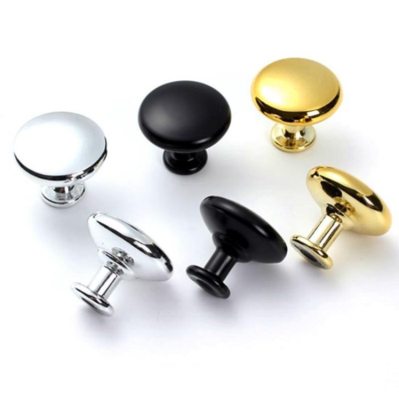 Aluminum Single Hole Drawer Pull Handle Modern Minimalist Cabinet Knob Gold Chrome Black Sand White