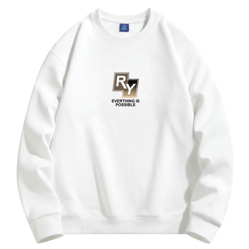 Мужская толстовка с круглым вырезом и узором RY, модная повседневная толстовка с длинным рукавом большого размера