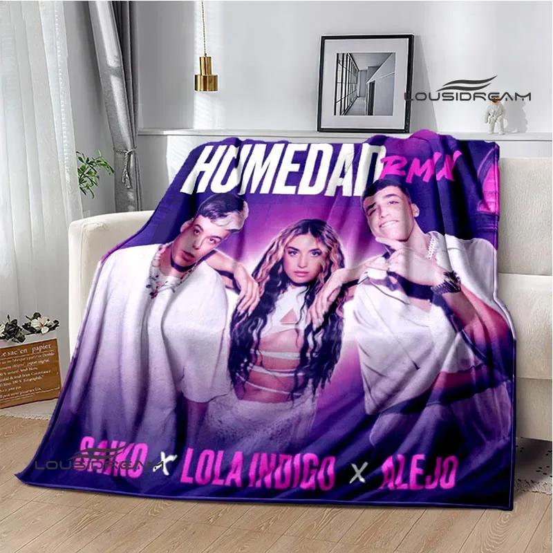 Spanish singer Lola índigo printed blankets Flange Warm blanket soft and comfortable blanket picnic blankets birthday gift
