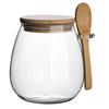 600ml Glass Storage Container, Airtight Coffee Canister with Bamboo Lid and Bamboo Spoon