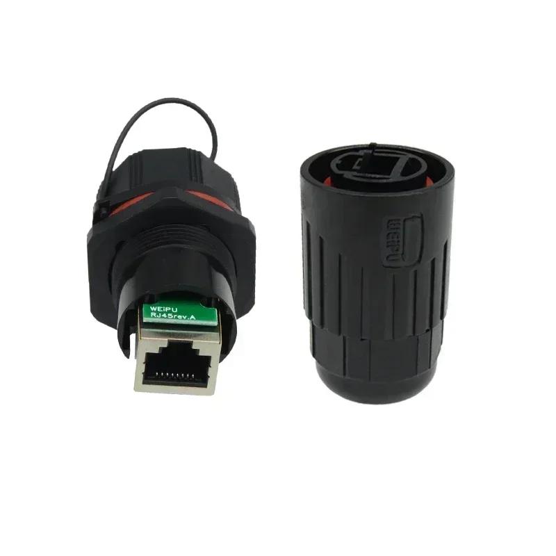 WEIPU RJ45F6 RJ45F71 RJ45F71RA Промышленный водозащищенный RJ45 разъем CAT6 Разъем для передачи данных Панельный mounting Адаптер сигнала
