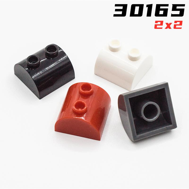 Свинья Радуга Детали MOC 30165 Скат Изогнутый 2x2 Двойной с 2 Полыми Штырьками Кирпич Строительный Блок Частица DIY Детские Мозговые Игрушки Подарок