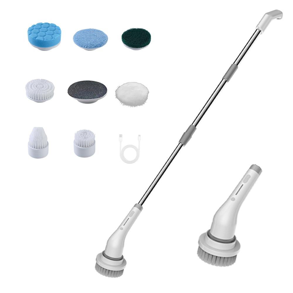 Cordless Electric Spin Scrubber 2 Speeds Power Cleaning Brush Scrubber with 7 Replaceable Brush
