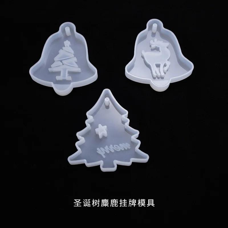1 шт DIY кристалл эпоксидная силиконовая форма рождественская елка лось кулон сумка украшение украшение силиконовая форма