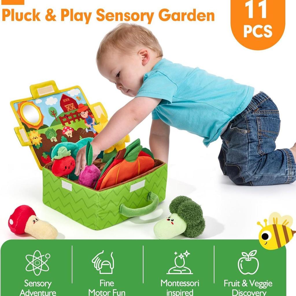 Montessori Sensory Cloth Toy Fruit Vegetable Carrot Harvest Garden Plants Plush Toy Fine Motor Skills Early Education
