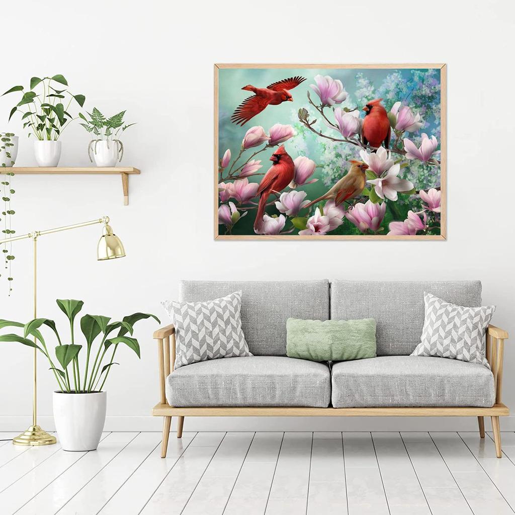 5D Diy Diamond Painting Birds and Flowers Cross Stitch Set Full Diamond Embroidery Mosaic Art Picture of Rhinestones Decor Gift