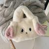 Plush Bunny Tote Bag Autumn and Winter Cute Girl Handbag Wool Bag Shoulder Messenger Bag