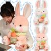Kawaii пушистый плюшевый кролик-морковь, милый плюшевый плюшевый мишка, белый кролик с морковью в карманной сумке, подарок на день рождения для девочек и мальчиков