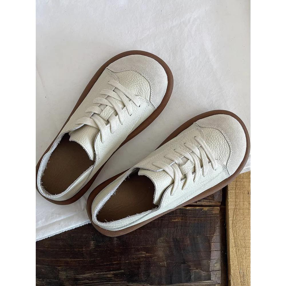 Повседневные низкие женские туфли на мягкой подошве со шнуровкой