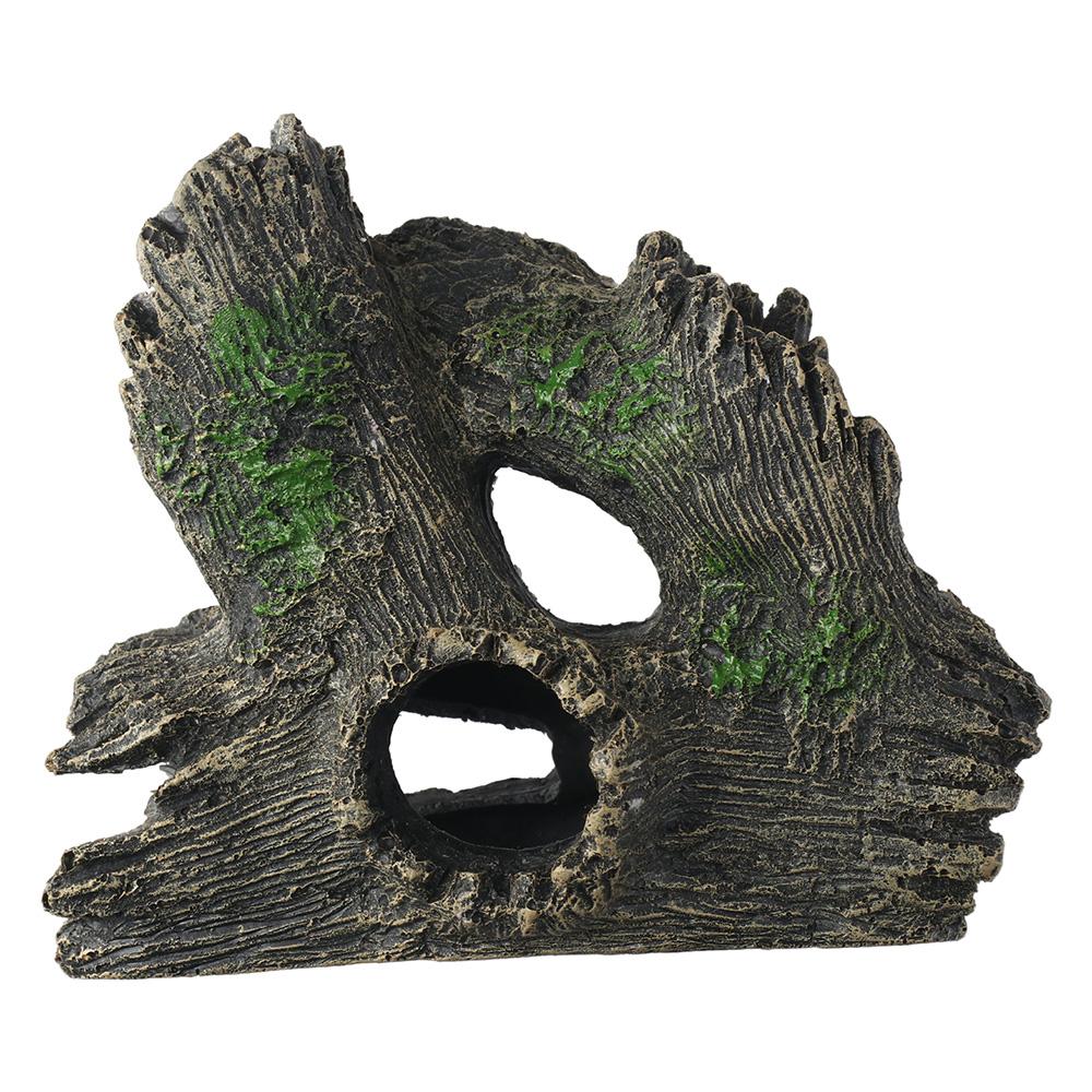 Ornaments Fish Hiding Artificial Resin Wood Hideout Shrimp Shelter Hollow Tree Trunk Fish Tank