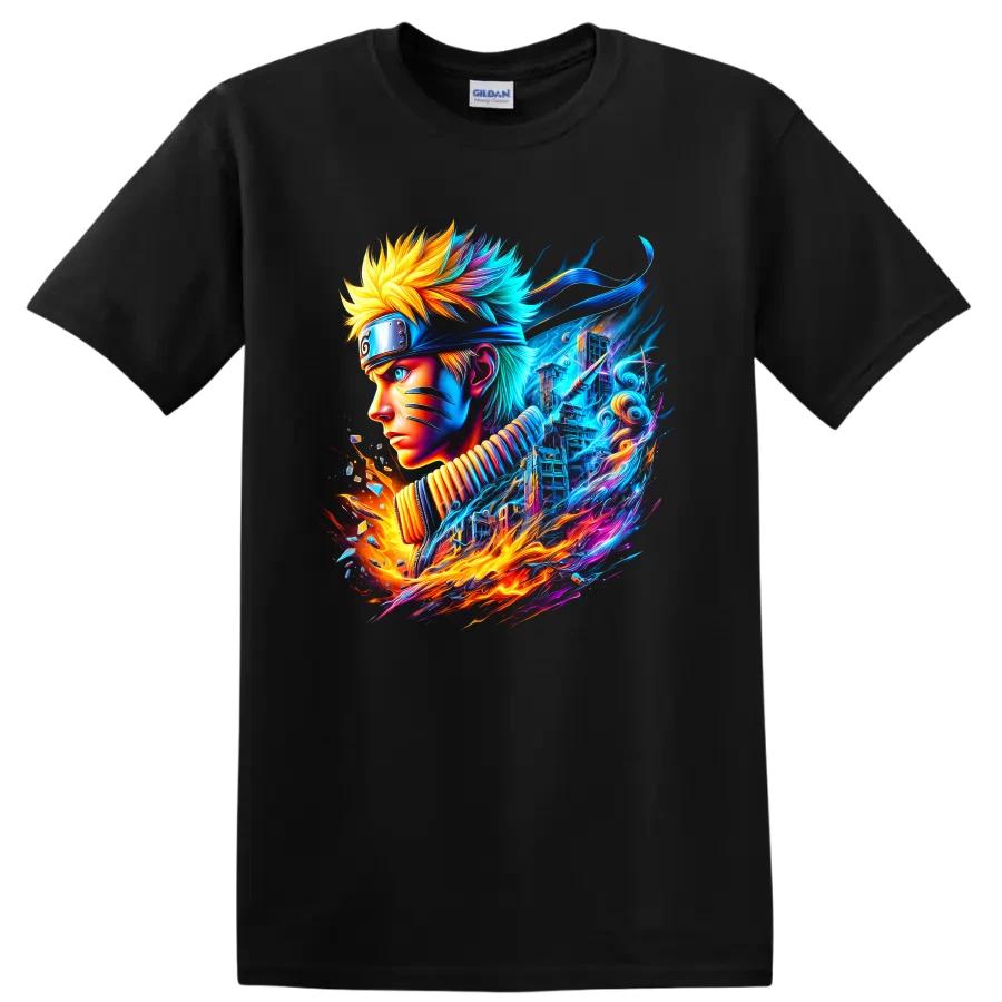 Uzumaki T Shirt Neon Anime Ninja Portrait Graphic Art Fan Tee Gift Top
