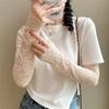 Новые кружевные нарукавники для женщин, девушек, летние мягкие солнцезащитные с длинным рукавом, однотонные, для езды, нарукавники, согревающие руки