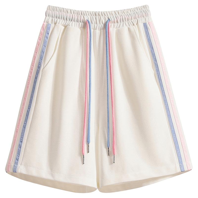 Summer New Casual Shorts Women's Five-point Pull-up High-waisted Sports Middle Pants A-shaped Loose Version Wide-leg Pants