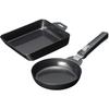 3-Piece Set with Removable Handles: Iron Skillet and Grill Pan, Induction, Gas, and Oven Compatible, Gravy Cook 2 MB-2804