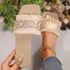 Women's Grass weavingTassels Style Flat Bottom Fashion One Word Slippers Woman Light Shoes Comfort Summer Outdoor Beach Sandals