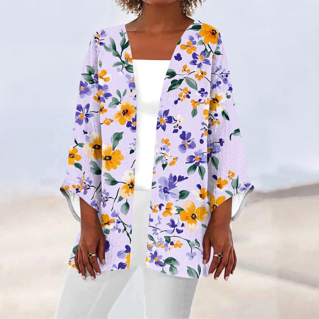 Женская повседневная и модная легкая куртка средней длины с принтом, кардиган, кардиган