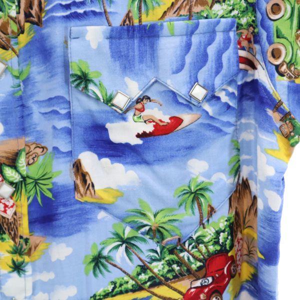 RockMount Сделано в США SP1694 Рубашка в западном стиле с коротким рукавом с тропическим принтом Мужская Б/У