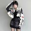 Ensemble de veste de moto amovible pour femme Style vintage Vêtements d'extérieur de motard Avec impression graphique 3D