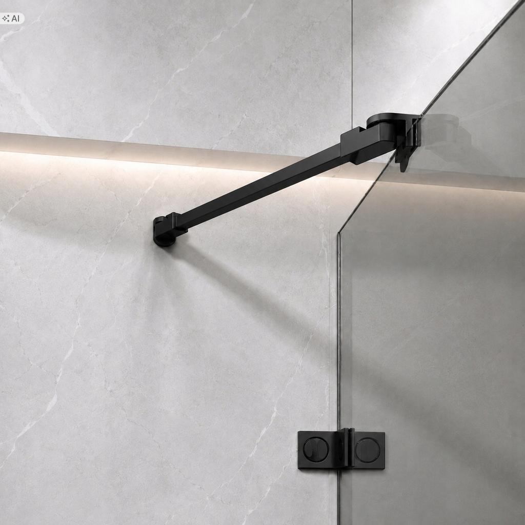 Stabilizer Top Bracket For Shower Cabin Wall 120cm Matte Black