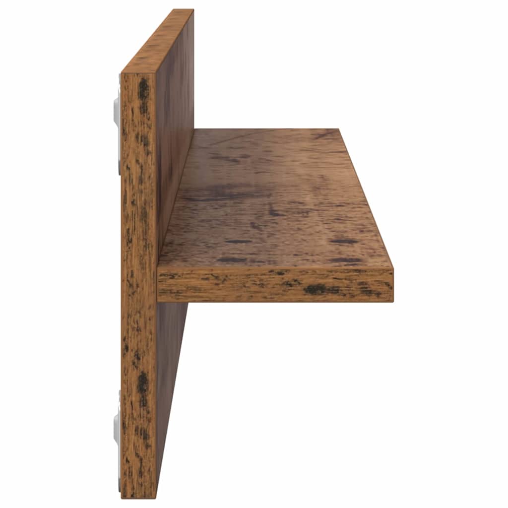 Wall Shelf Set 2 pcs Reclaimed Wood Look 80 x 11.5 x 18 cm Particleboard