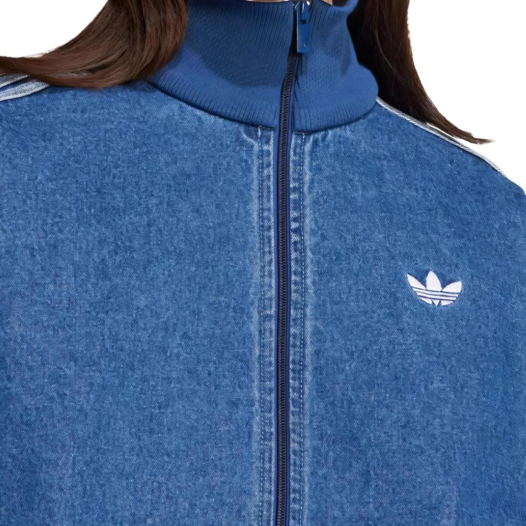 Adidas Adicolor Denim Firebird Track Top Medium Blue Denim Men Streetwear JC6233