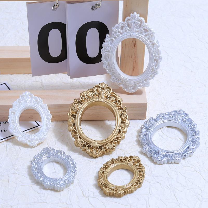 Creative Retro Oval Photo Frame Resin Accessories for DIY Crafts and Headdress