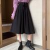 Винтажная женская юбка трапециевидного силуэта с высокой талией, эластичная плиссированная юбка средней длины на шнуровке, весна и осень