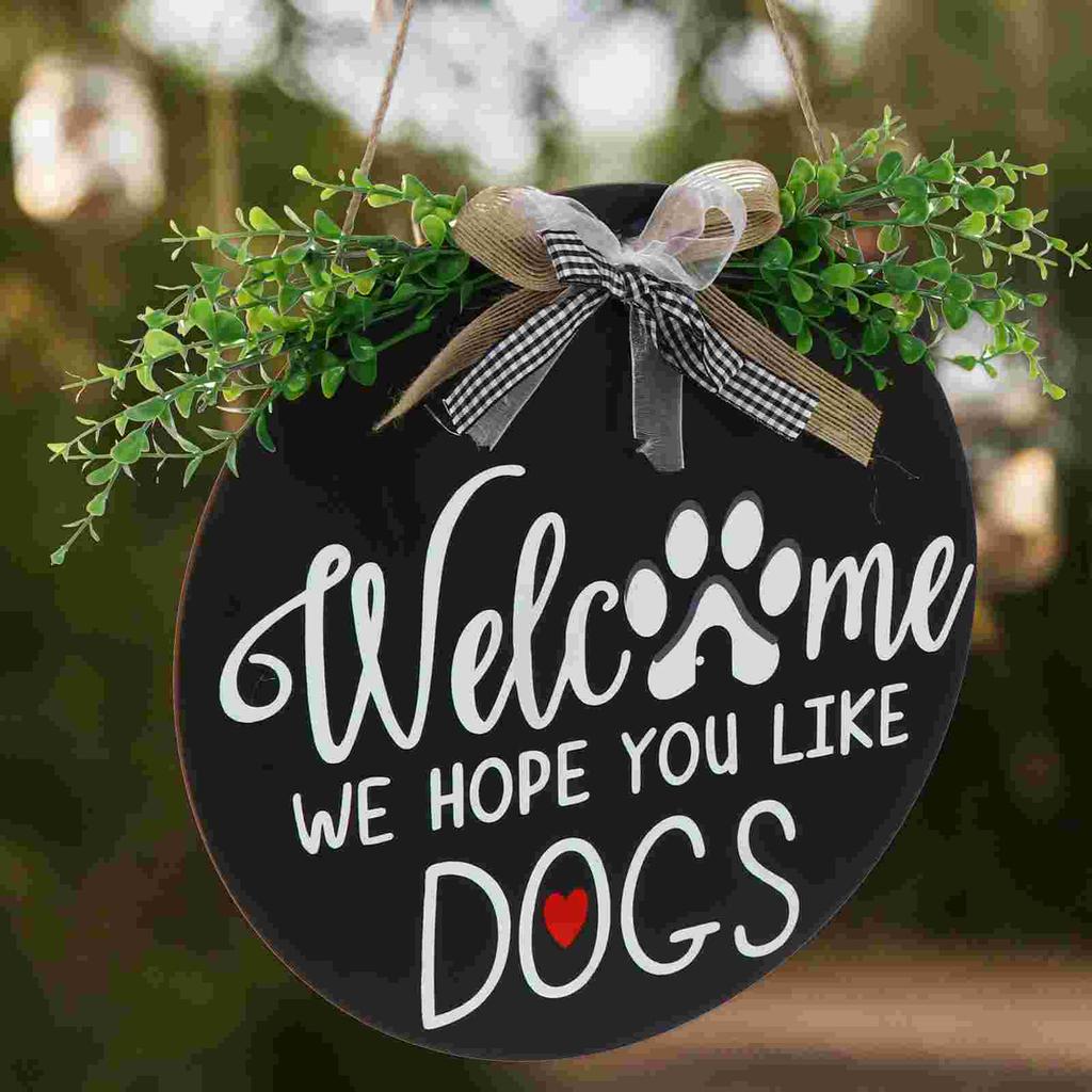 Номер дома Цветочные венки для входной двери Эмблемы Декор Круглый кулон для питомца Изящная приветственная табличка Бирка Украшение