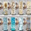 Retro Flower Fridge Sticker Light Blue Background Vinyl PVC Waterproof Self-Adhesive Poster Mural Decorative Fridge Sticker