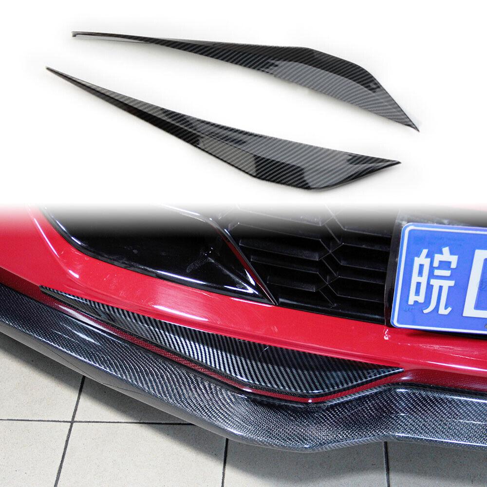 2pcs Car Accessories for Chevrolet Corvette C7 2014-2018 Carbon Fiber Printed Front Bumper Corner Protector Cover Trim