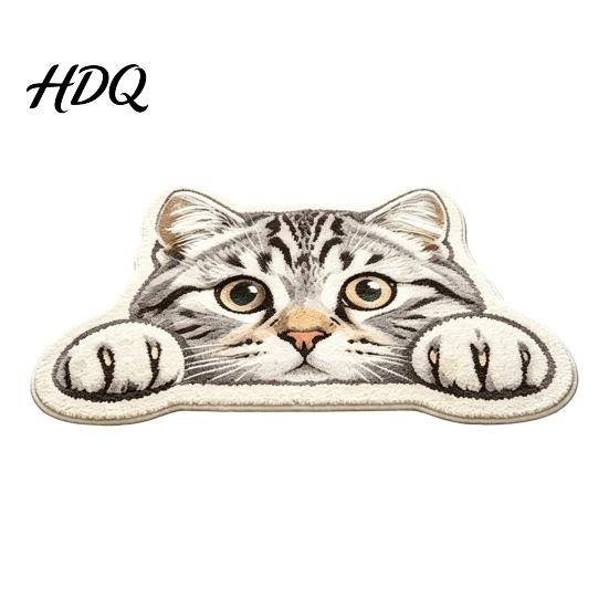 Быстросохнущий коврик для двери Реалистичный 3D коврик-подушка спящий кот Плюшевый ковер Мягкий имитация кашемира Впитывающий влагу Коврик для пола Нескользящий Декоративный ковер для дома